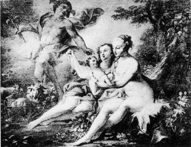 Mercure confiant le jeune Bacchus aux nymphes du mont Nysa